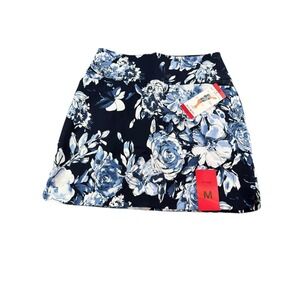 S.C.&CO. Skort Womens Medium Navy Blue‎ White Floral Pull-On Stretch Athletic